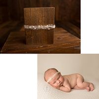 Ivory Mohair Tieback Headband, photography prop, Newborn, Toddler, Child, Adult (Floating Pearls)