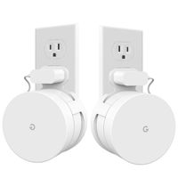 Google WiFi Wall Mount Outlet Bracket Hanger Holder Case Stand for Google Router and Beacons System, Space Saving Accessories Without Messy Wires or Screws (GWF002), 2 Pack, White by WALI