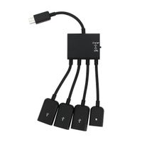 Leagway 4 in 1 Micro USB HUB Adapter with Power Charging Charge OTG Host Cable Cord Connector for Android Smart Phone Tablet Samsung Galaxy S3 S4 S5 Note 2 3 4 Edge HTC One M7 M8 Desire