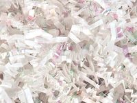 Pack Of 1, Solid White & Iridescent Crinkle Cut paper Shred (Spring Fill / Zig Fill) 1/8" wide 10 lb Made In USA