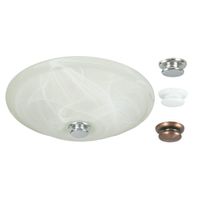 Hunter Home Comfort 80200a Hunter Boswell Decorative Bathroom Ventilation Fan with Light and 3 Interchangeable Finials Included (Chrome, White, and Oil-Rubbed Bronze), Swirled Marble Glass