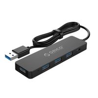 ORICO Powered USB Hub, 4-Ports USB 3.0 Ultra-Slim Super Speed Data Hub with 3.3ft Extended Cable, Power Port for MacBook, Mac Pro/Mini, iMac, PS4, Desktop PC, U-Disk, Mobile HDD and More