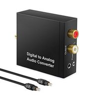 Usee Digital to Analog Converter DAC Digital SPDIF Toslink Optical Coax to Analog Stereo Audio L/R Converter Adapter with Optical Cable 3.5mm Jack Output for PS3 PS4 HDTV Blu Ray DVD Sky HD