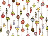 Christmas Cellophane Gift Wrap - 30" x 100' - Merry Ornaments