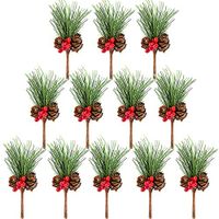 Riverbyland 3" Christmas Gift Wrapping Artificial Pine Branches 12 PCS