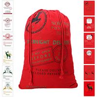 Bonison Christmas Bag Santa Sack Canvas Bag for Gifts Santa Sack Special Delivery Extra Large Size 27.6"x19.7" (Red Pattern 5)