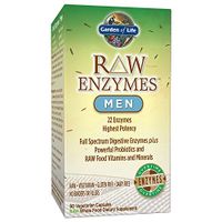 Garden of Life Vegetarian Digestive Supplement for Men - Raw Enzymes for Digestion, Bloating, Gas, and IBS, 90 Capsules