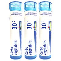 Boiron Carbo Vegetabilis 30c, 80 Pellets, Homeopathic Medicine for Abdominal Bloating with Gas, 3 Count