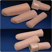 M-GEL Digital Caps Small/Medium, Ribbed. Fabric covered and sonic welded toe cap. 6 per package.