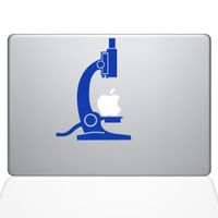 The Decal Guru 1650-MAC-12M-DB Science Microscope Decal Vinyl Sticker, Dark Blue, 12" MacBook