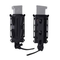 KRYDEX 9mm Mag Pouch Soft Shell Pistol Pouch Tactical Magazine Carrier Tall (with Molle Clip-Black)