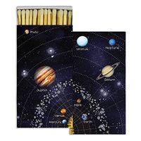 HomArt Large Decorative Solar System Candle and Fireplace Wood Matches (Set of 10)