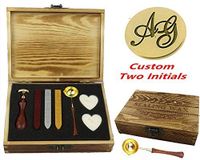 MNYR Vintage 250 Designs Wedding Custom Wax Seal Stamp Kit Letter Names Date Monogram Spoon Stick Wood Gift Box Set Invitation Gift Wrap Custom Words Initials Customize Personalized Wax Seal Stamp Set