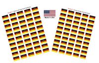 Made in USA! 100 Country Flag 1.5" x 1" Self Adhesive World Flag Scrapbook Stickers, Two Sheets of 50, 100 International Sticker Decal Flags Total (Germany with Eagle)
