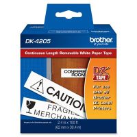 Brother® Removable Paper Label Tape for QL Printers, 2-3/7in x 100ft Roll, White