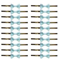 Hemoton 100pcs Bow Twist Tie for Bakery Candy Lollipop Cello Bag,Lovely Cute Colors Bow Tie Twist Ties for Cake Pops Sealing CelloBags Gifts Packgae(Sky Blue)