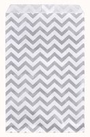 888 Display - 200 pcs of 4" x 6" Silver Chevron Paper Gift Bags Shopping Sales Flat Bags