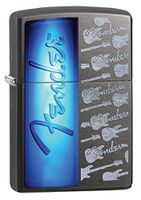 Zippo Fender Guitars Pocket Lighter, Gray Dusk