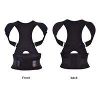 Yunhany Direct Men Women Elastic Adjustable Shoulder Brace Waist Belt Back Support Posture Corrector (Color : Black, Size : L)