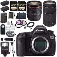 Canon EOS 5DS-R 5DSR DSLR Camera + EF 24-70mm f/4L IS USM Lens + Canon EF 75-300mm f/4-5.6 III Telephoto Zoom Lens + LPE-6 Lithium Ion Battery + Canon 100ES EOS shoulder bag Bundle 9