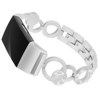 elecfan Metal Bands for Fitbit Charge 2,Stainless Steel Rhinestone Watch Strap Replacement Bands with Smart Buckles for Fitbit Charge 2 - Silver