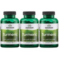 Swanson Turmeric Curcumin Antioxidant Joint Health Cardiovascular Liver Detox Mood and Memory Support Supplement Curcuma Longa (Rhizome) 1.44 Grams (1440 mg) 100 Capsules (3 Pack)