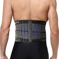 Happy Hours Portable Elastic Waist Heat Radiating Lower Back Waist 6 Springs Lumbar Brace Belt Double Pull Strap Lower Massager Brace Fitness Belt Size L/XL/XXL,Size XXL 110cm/ 3.3 inch