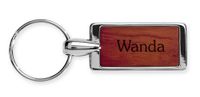 Dimension 9 Personalized Rosewood Key Ring with Chrome-Plated Trim - Wanda (RKR-Wanda)