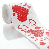 3" Red Construction Hearts Grosgrain Ribbon 5yd