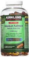 Kirkland Signature 100% Wild Alaskan Salmon Oil 90 EPA 110 DHA 1200mg - 320 Enteric Coated Softgels