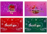 24 Thank You Cards luxury Frosted Gold Cardboard paper and envelopes Flowers pattern - Four exquisite cover design For Business, Wedding, Gift Cards, Graduation, Baby Shower - 4x6 Inch Back blank