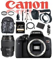Canon Dental and Dermatology Kit EOS Rebel T6i DSLR Camera (Body Only) w/Canon EF 100mm f/2.8 Macro USM Lens, Canon MR-14EX II Macro Ring Lite, 32GB