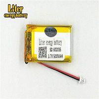 BIHUADE 3.7V 602035 500mAh Jst Ph1.0 Connector Plug Lithium Polymer Li-Po Battery Lithium Ion Polymer Rechargeable Battery for MP4 GPS MP3 Bluetooth Stereo DIY Gift (602035)