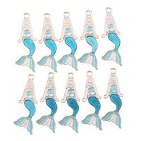 10pcs Mermaid Design Pendant Beads DIY Jewelry Crafting Necklace Bracelet Prom Pretty Stylish For gift Lovely Elegant Jewerly Womens Comfortable Accessory Comfy
