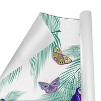 Gift Wrapping Paper Roll Tropical Animals Peacock for Birthday,Holiday,Wedding,Baby Shower Gift Wrap - 3Rolls - 58inch x 23inch Per Roll