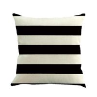 Bokeley Pillow Case, Flax Square Striped Painting Decorative Throw Pillow Case Bed Home Decor Car Sofa Waist Cushion Cover (Black)