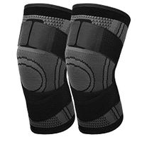 MoKo Knee Compression Sleeve [2 Pack], Adjustable Knee Brace Stabilizers Support with Straps for Arthritis Meniscus Tear, Joint Pain Relief, Injury Recovery, for Weightlifting, Basketball, Volleyball