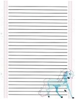Girl's Camp Fantasy Unicorn Lined Stationery Paper 26 Sheets