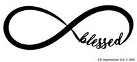 UR Impressions Blk Blessed Infinity Decal Vinyl Sticker Graphics for Cars Trucks SUV Vans Walls Windows Laptop|Black|8 X 2.7 Inch|URI033-B