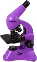 Levenhuk Rainbow 50L Plus Amethyst Student Microscope (64-1280x Magnification, Metal Body, Glass Optics) with Experiment Kit and Case