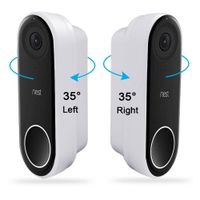 Koroao Wall Plate Come with L35°/R35 ° Wedge For Nest Hello, Compatible With Nest Hello Doorbell Plastic Material Adjustment Mounting Wall plate Wedge Kit. (White)
