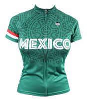 Mexico Cycling Jersey Collection (Mexican Flag, Dia De Los Muertos Sugar Skulls Cycling Apparel (Women's Mexico, Small)