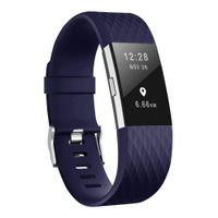 Smasy Replacement Bands Compatible with Fitbit Charge 2, Soft Silicone Adjustable Sport Wristbands Small Large (Navy Blue, Large(6.7"-8.1"))
