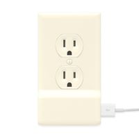 SnapPower USB Charger Outlet Wall Plate Cover - No Batteries Or Wires - Installs In Seconds - (Duplex, Light Almond) (1 Pack)