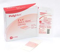 PolyMem Cloth Strip Wound Dressing, Sterile, Foam, 2' X 4' Adhesive, 2' X 1.5' Pad, 7042 (Case of 100)