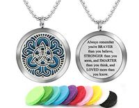 GFONDINGD Stainless Steel Aroma Therapy Aromatherapy Essential Oil Diffuser Necklace Locket Pendant