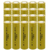 20x Exell AA 1.2V 1000mAh NiCD Flat Top Rechargeable Batteries for medical instruments/equipment, electric razors, toothbrushes, radio controlled devices, electric tools