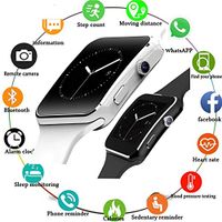 2019 Smart Watch Bluetooth Answer/Dial Camera TF SIM Card Fitness Tracker Sport Reminder Bracelet for Android Phone PK DZ09 A1 Z60 (Black)