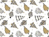 Gift WRAP Tissue Paper for Christmas, 24 Sheets, Large 20x30, Printed Decorative Tissue Paper for Gift Wrapping (Rustic Golden Xmas Tree Illustrations)