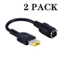 Tip Adapter Connector Converter for Lenovo Thinkpad Round 7.9mm to Slim Square Yoga Ideapad Dongle Cable 0b47046 0b47048 ADLX45NCC2A ADLX45NLC2A Dongle for Laptop AC Charger Power Supply (2PACK)